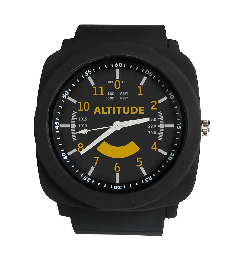 Airplane Instrument Series (Altitude-Color) Rubber Strap Watches