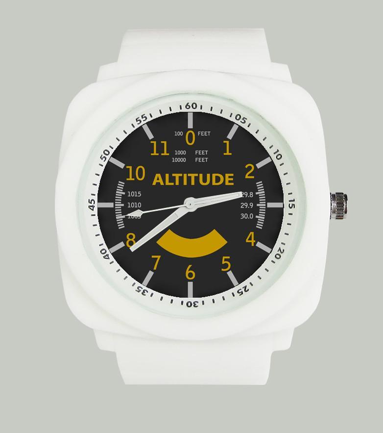 Airplane Instrument Series (Altitude-Color) Rubber Strap Watches