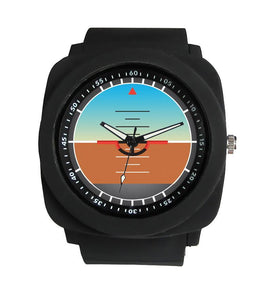 Airplane Instrument Series (Gyro Horizon) Rubber Strap Watches