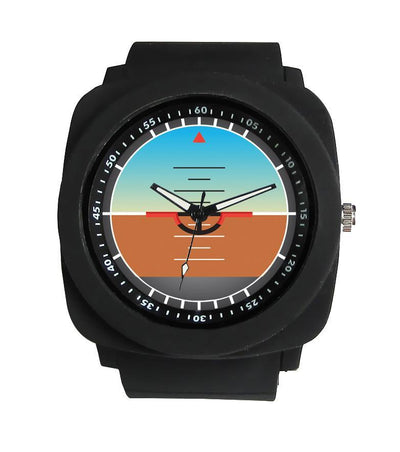 Gyro Horizon instrument watch — attitude indicator dial — aviation timepiece