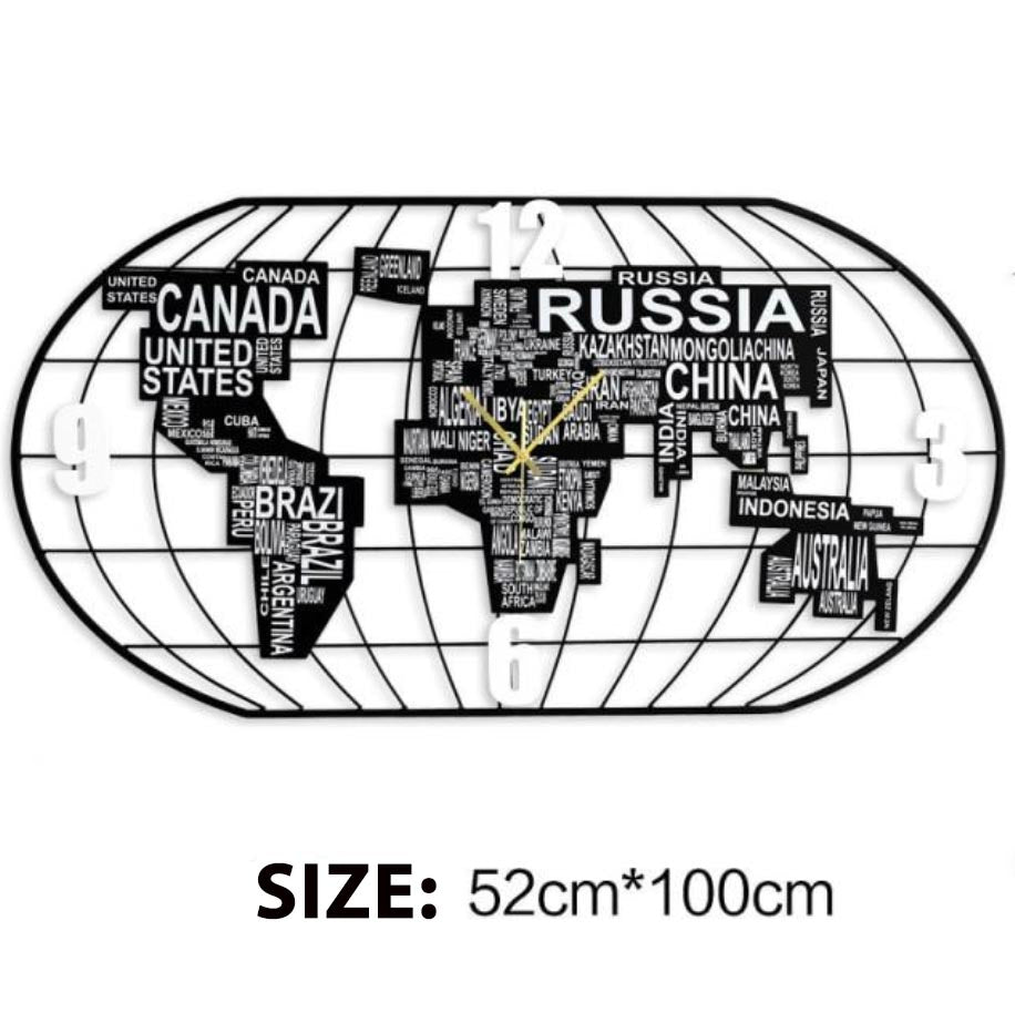 Super Decorative World Map & Wall Clocks