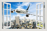 Thumbnail for Big Jet and City View Behind Printed Wall Stickers