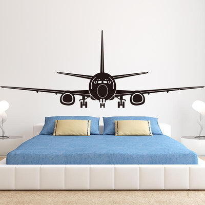 Boeing 737 aviation themed wall sticker, weather-resistant vinyl.
