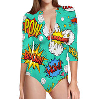Thumbnail for Mixed Comics Designed Deep V Swim Bodysuits