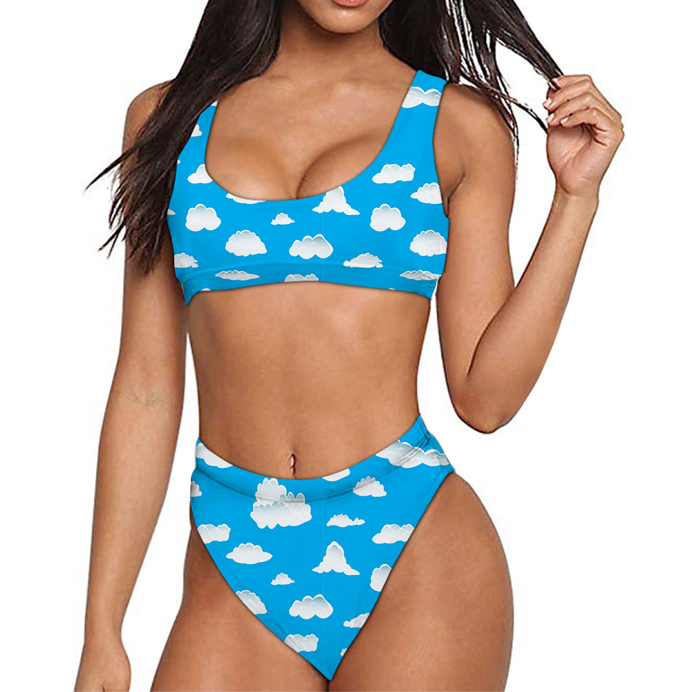 Amazing Clouds Designed Women Bikini Set Swimsuit