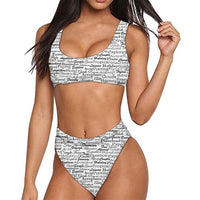 Thumbnail for Aviation Lovers Texts Designed Women Bikini Set Swimsuit
