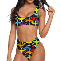 Thumbnail for Super Colourful Airplanes Designed Women Bikini Set Swimsuit