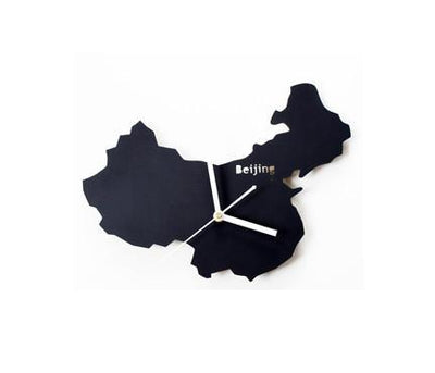 China's Map aviation themed wall clock, premium wood and metal.