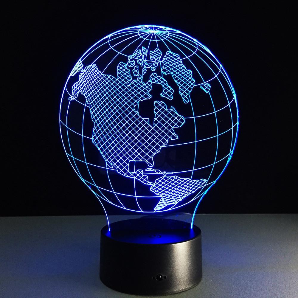 Colour Changing World Map (America) Shape Led Table Lamps