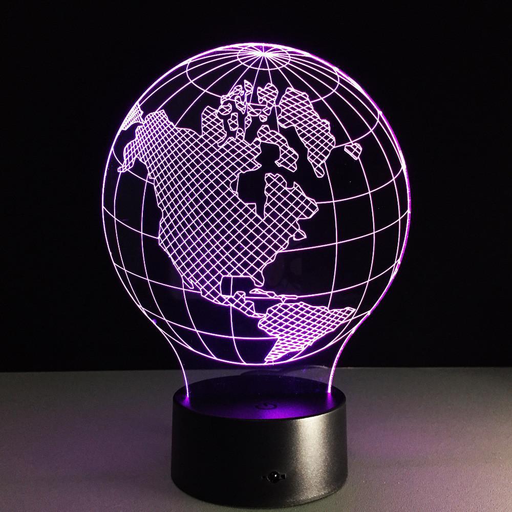 Colour Changing World Map (America) Shape Led Table Lamps