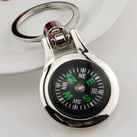 Thumbnail for Compass aviation themed aviator-crafted key chain, polished metal alloy.