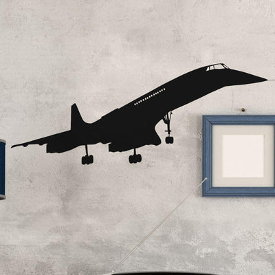 Concorde aviation themed wall sticker, weather-resistant vinyl.