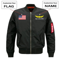Thumbnail for Custom Flag & Name with Badge 2 Designed Pilot Jackets