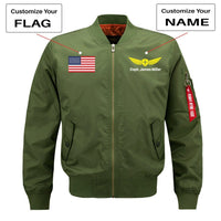 Thumbnail for Custom Flag & Name with Badge 2 Designed Pilot Jackets