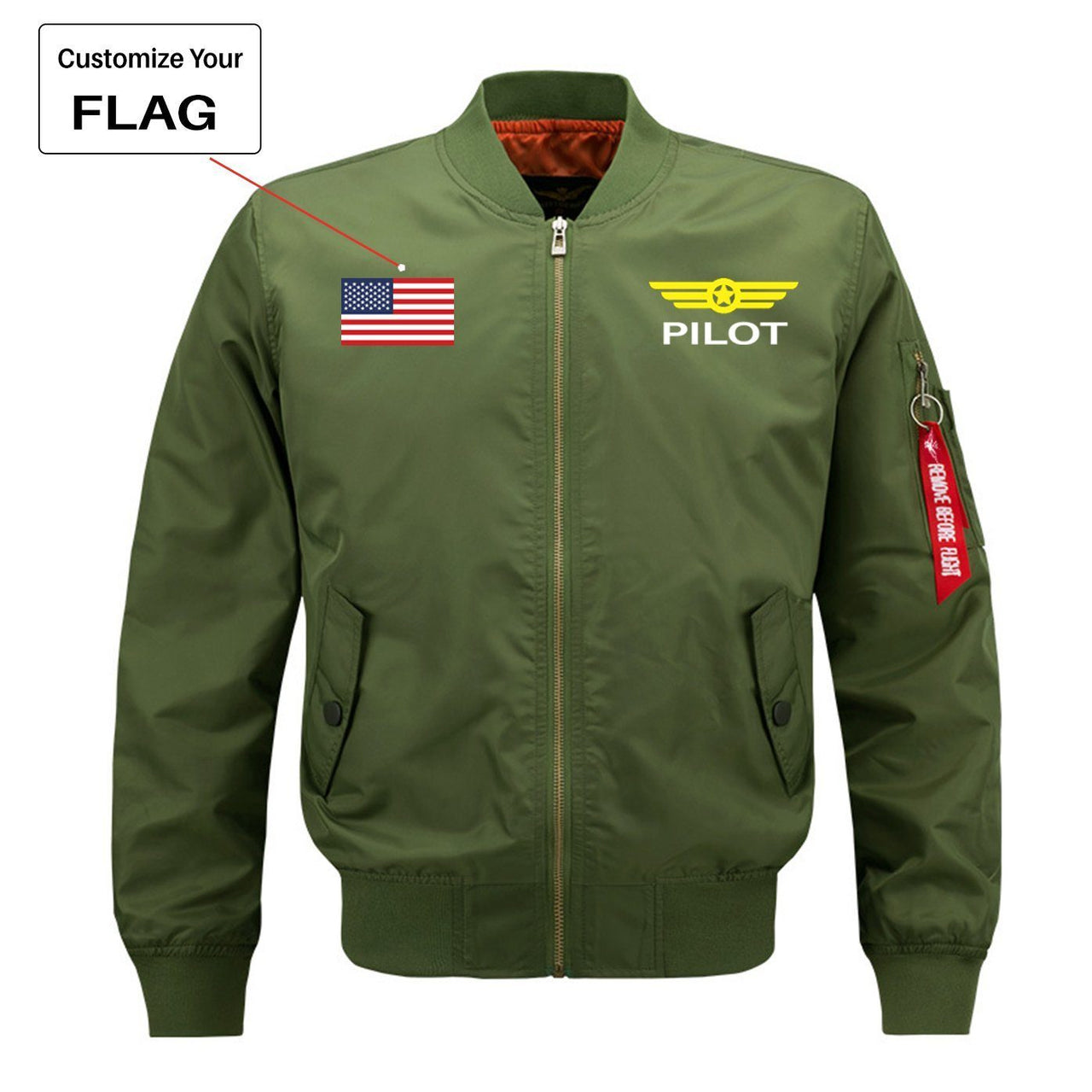 Custom Flag & Pilot Badge Designed Pilot Jackets