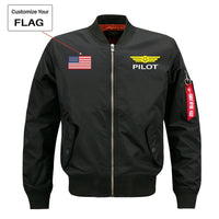 Thumbnail for Custom Flag & Pilot Badge Designed Pilot Jackets
