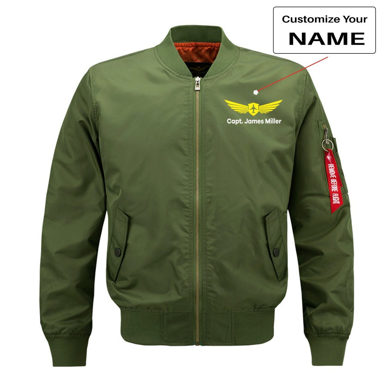 Custom Name with Badge 2 Designed Pilot Jackets