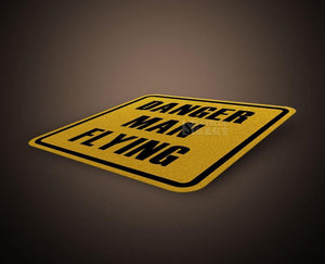Danger Man Flying Designed Sticker