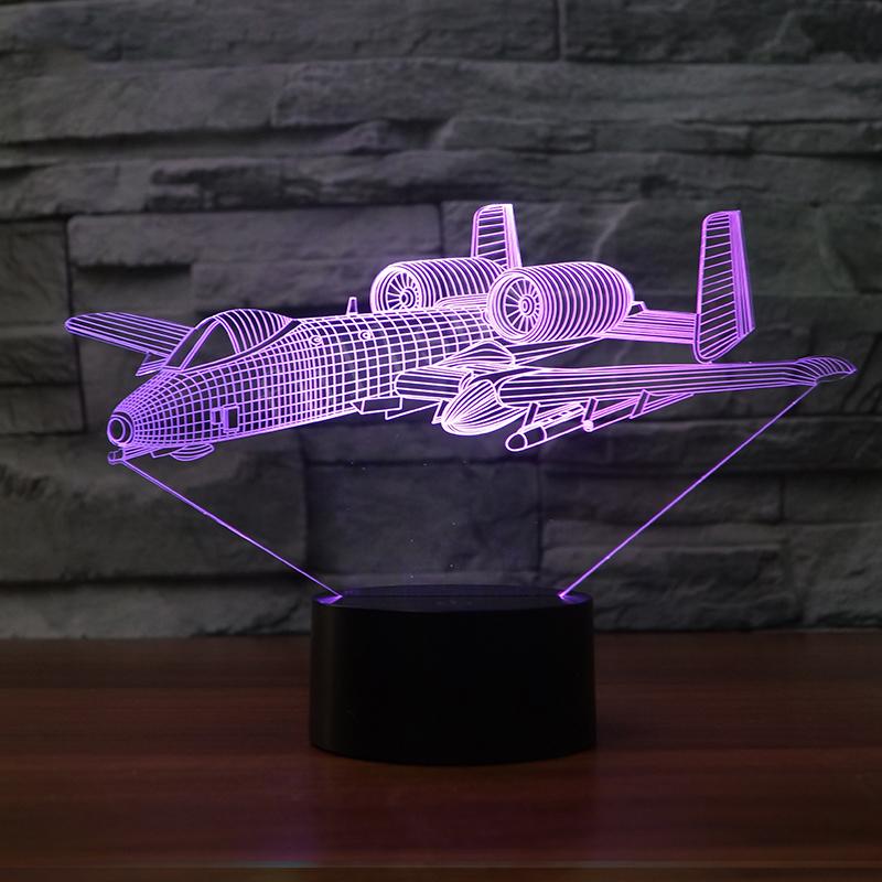Bomber Aircraft Designed 3D Lamp Pilot Eyes Store 