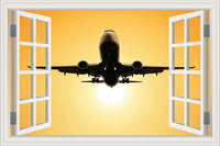 Thumbnail for Beautiful Aircraft Departing Through Skies with Sunrise Behind Wall Stickers