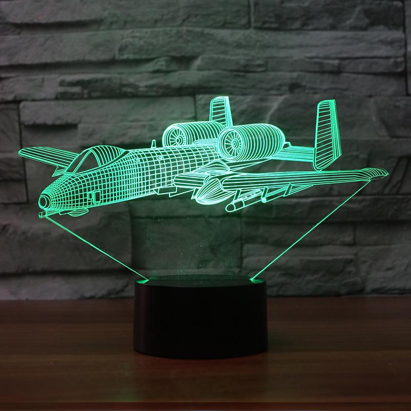 Bomber Aircraft Designed 3D Lamp Pilot Eyes Store 