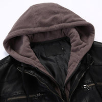 Thumbnail for PU Leather Hooded Bomber Pilot Style Jackets Aviation Shop 