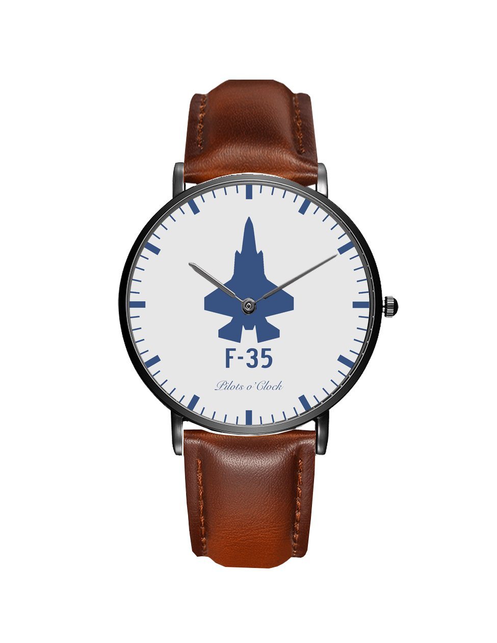 Lockheed Martin F35 aviation slim watch, stainless steel body with engraved detail.
