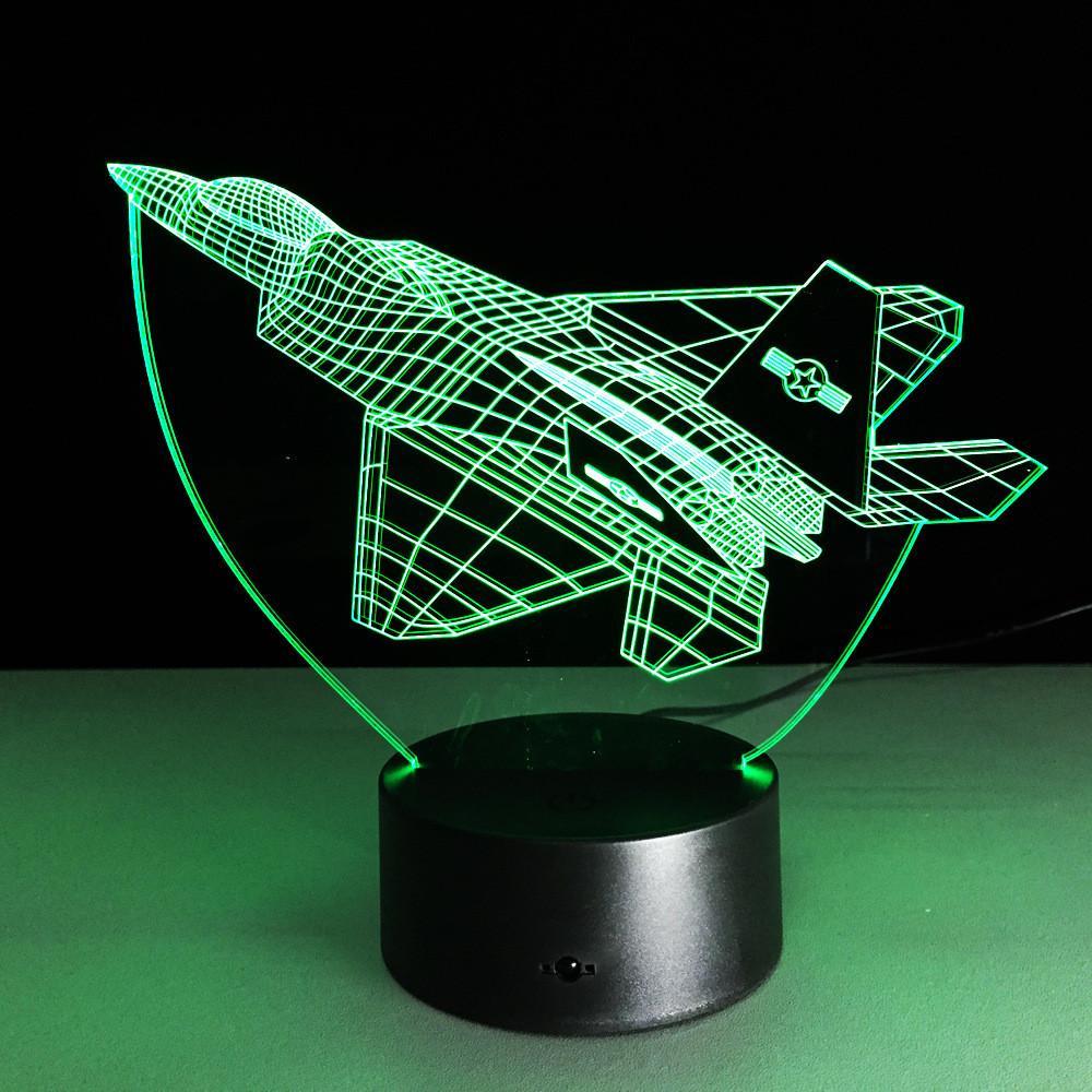 Fighter Jet Designed 3D Night Lamps