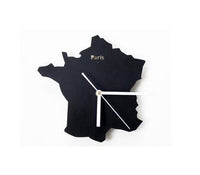 Thumbnail for France Map aviation themed wall clock, premium wood and metal.