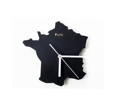 France Map aviation themed wall clock, premium wood and metal.