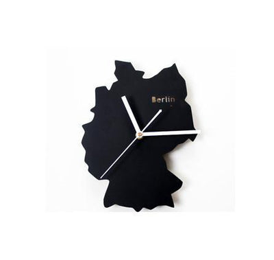 Germany Map aviation themed wall clock, premium wood and metal.