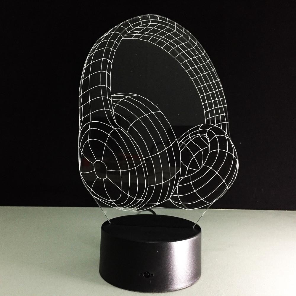Headphones Designed 3D Night Lamps