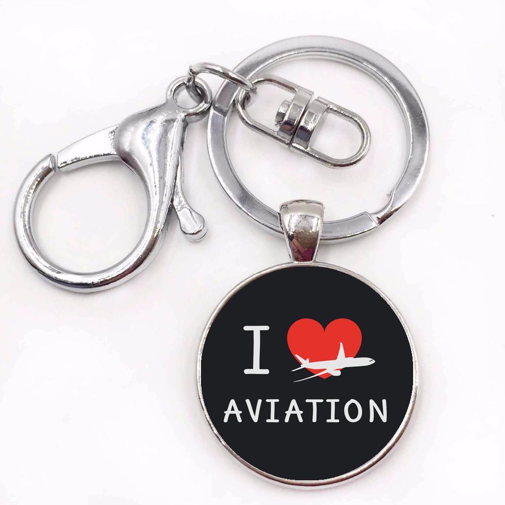 I Love Aviation Designed Key Chains