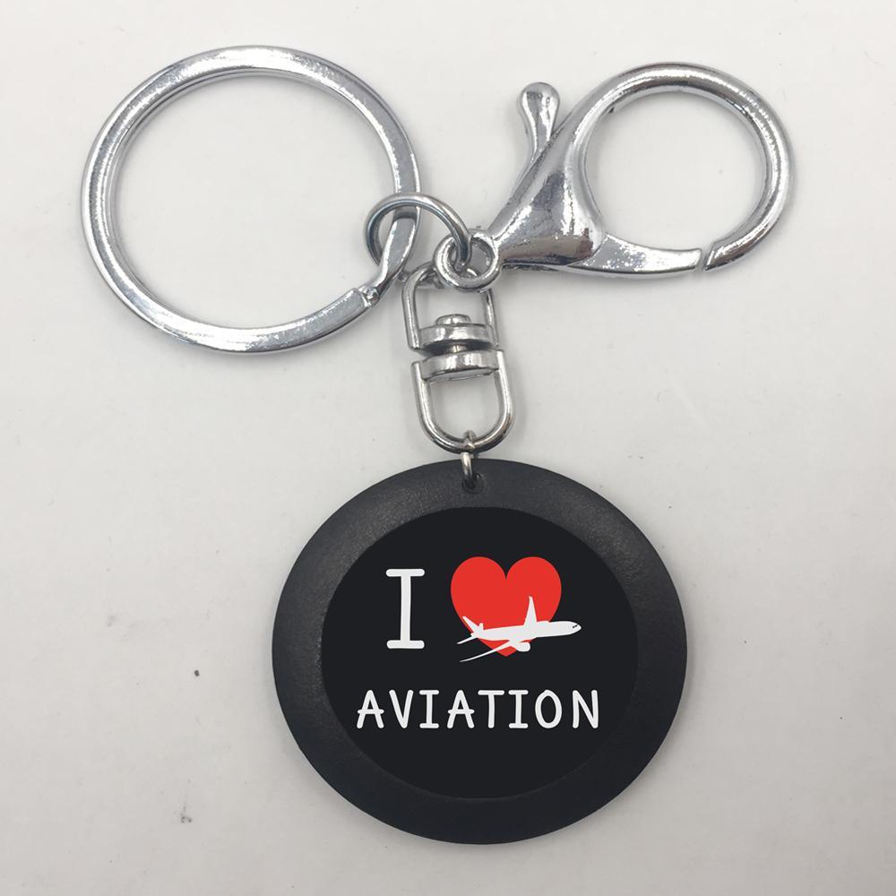 I Love Aviation Designed Key Chains