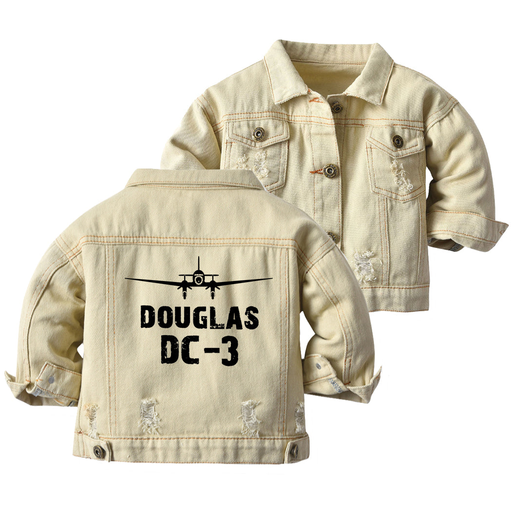 Douglas DC-3 & Plane Designed Children Denim Jackets