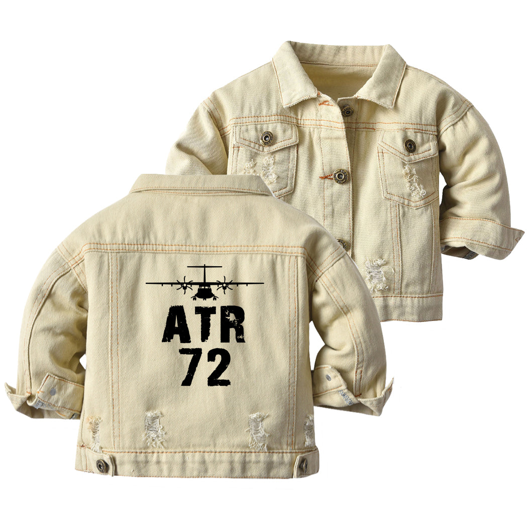 ATR-72 & Plane Designed Children Denim Jackets