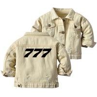 Thumbnail for 777 Flat Text Designed Children Denim Jackets