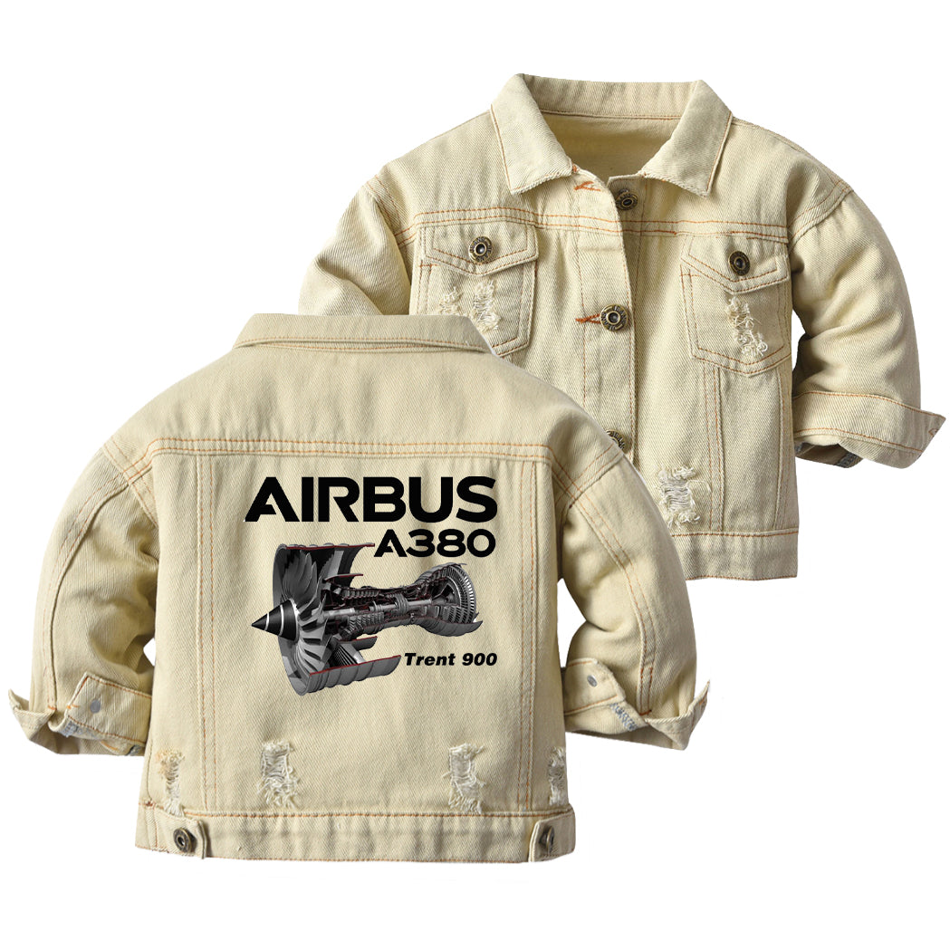 Airbus A380 & Trent 900 Engine Designed Children Denim Jackets
