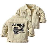Thumbnail for Airbus A380 & Trent 900 Engine Designed Children Denim Jackets