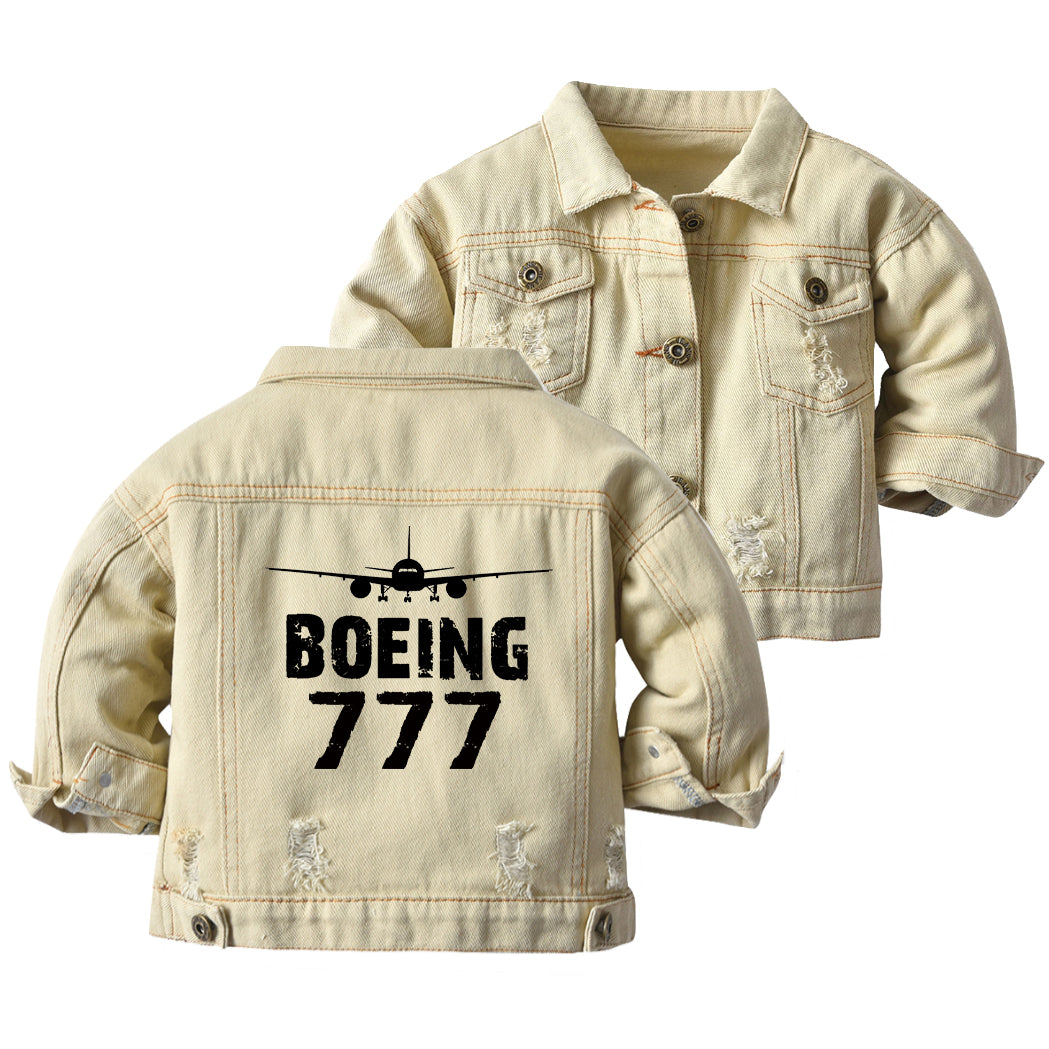 Boeing 777 & Plane Designed Children Denim Jackets