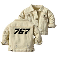 Thumbnail for 767 Flat Text Designed Children Denim Jackets