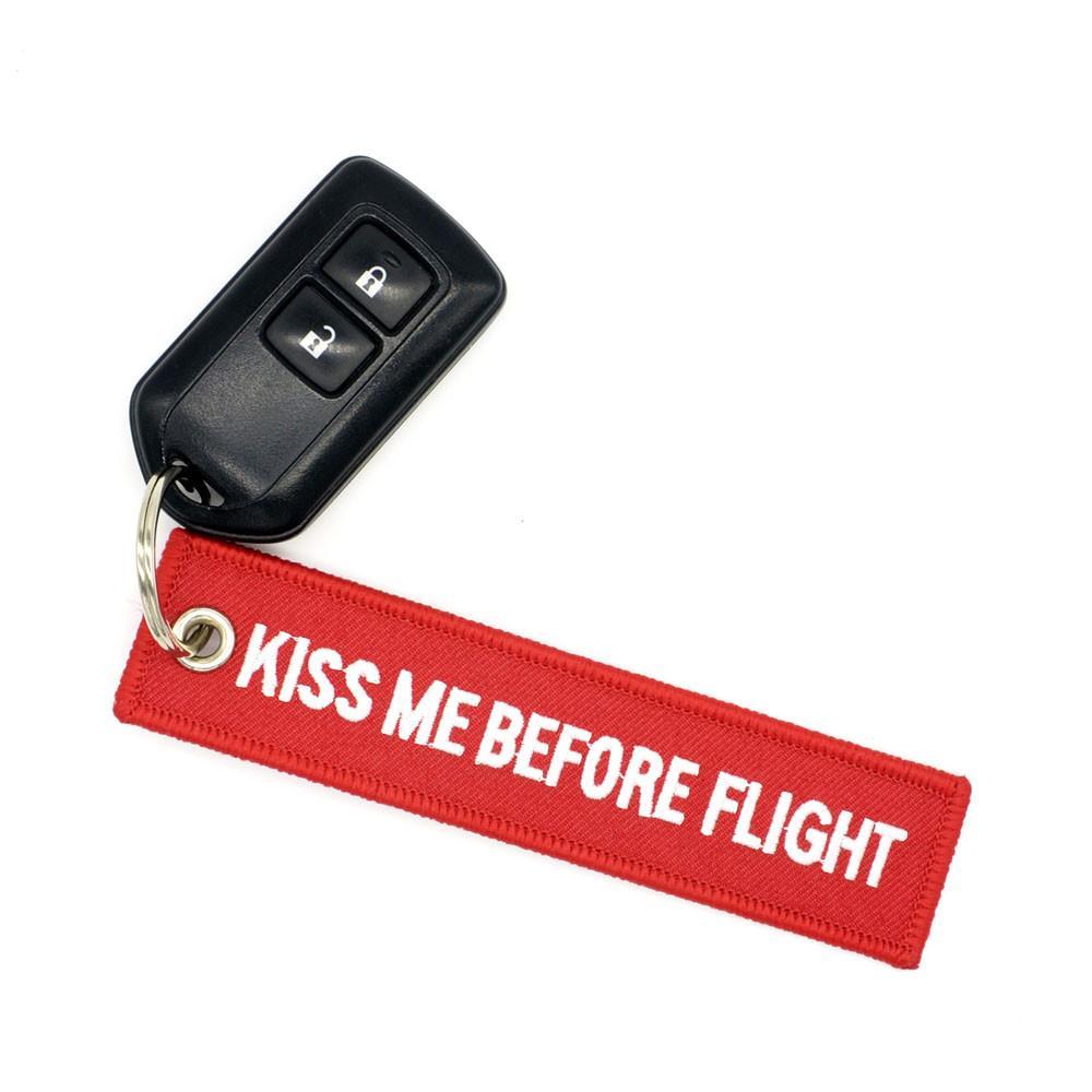 Kiss Me Before Flight Designed Key Chains