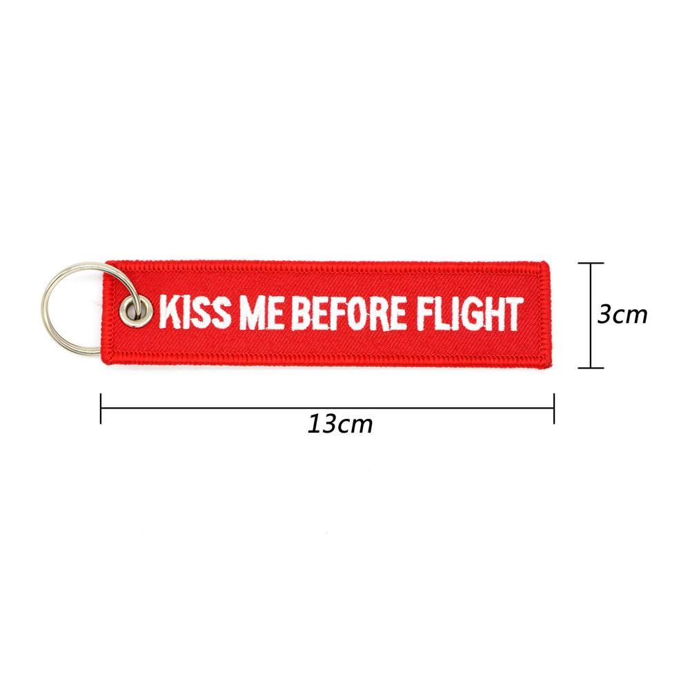 Kiss Me Before Flight Designed Key Chains