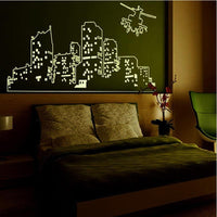 Thumbnail for Large Luminous City & Helicopter Designed Wall Sticker