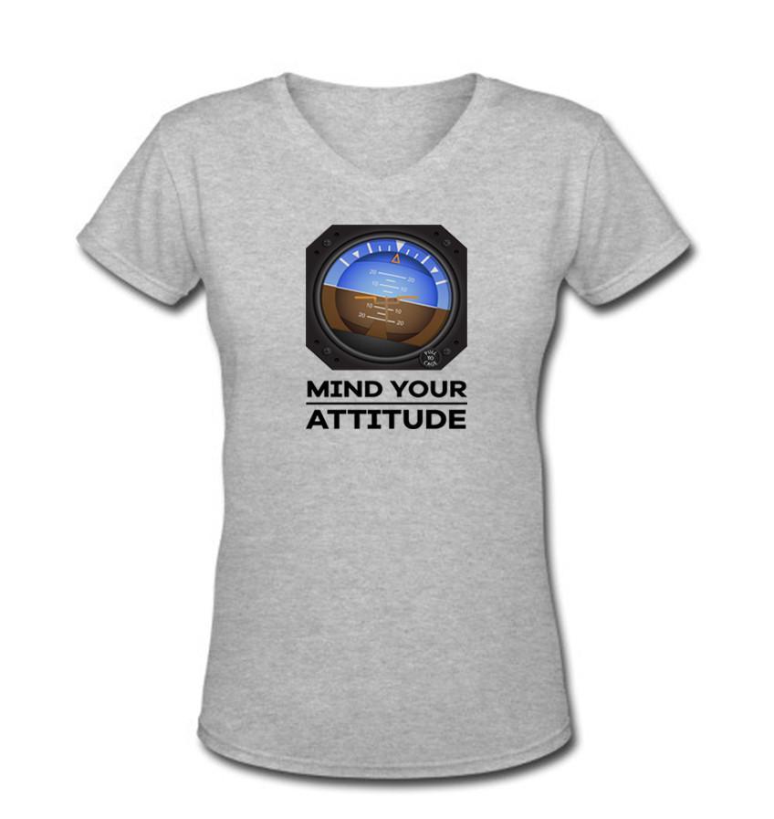 Mind Your Attitude Designed Women V-Neck T-Shirts