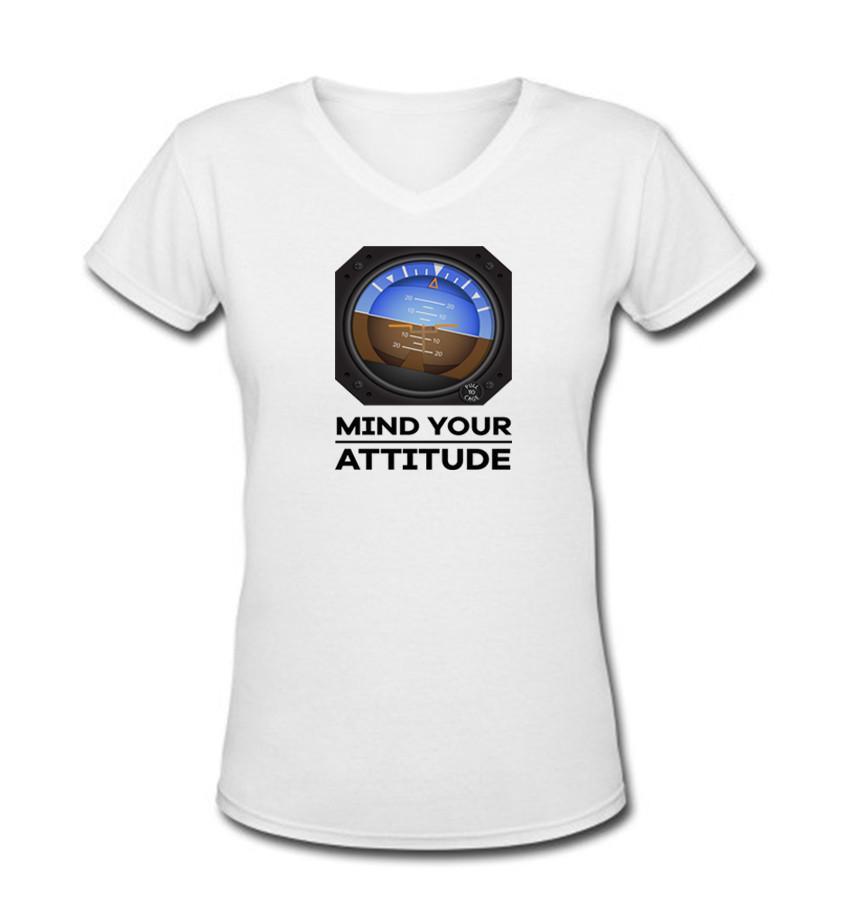 Mind Your Attitude Designed Women V-Neck T-Shirts