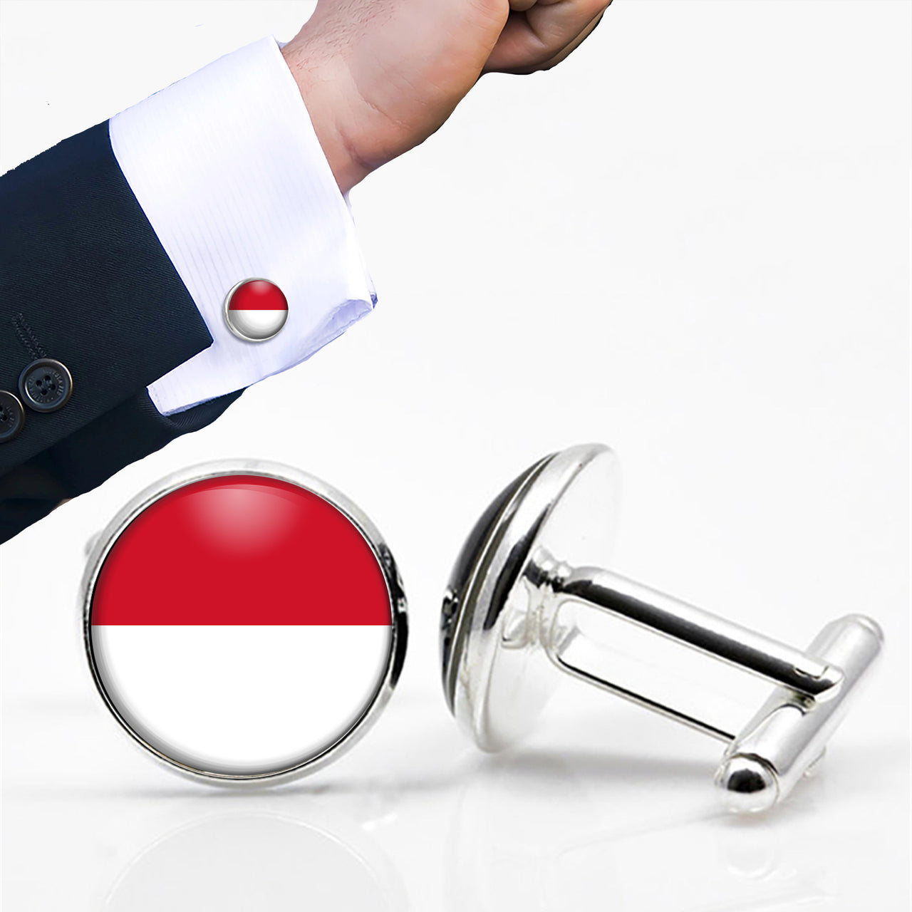 monaco Flag Designed Cuff Links