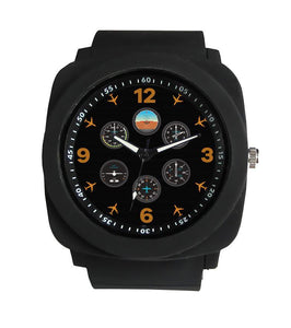 Pilot's Six Pack Designed Rubber Strap Watches