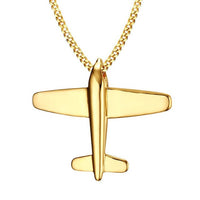 Thumbnail for Customizable Airplane Shape Gold Colour Stainless Steel Necklace