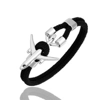 Thumbnail for (Edition 2) Stylish Airplane Shape Bracelets (Pure Colours) aviation bracelet, polished metal body with engraved detail.